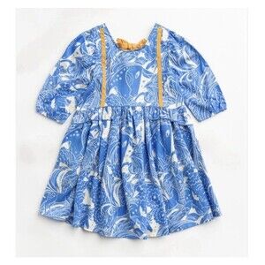 Finding Foxtale Dress Pegasus Paisley Blue Fairy Tale Mythical Horse Girls Sz 8